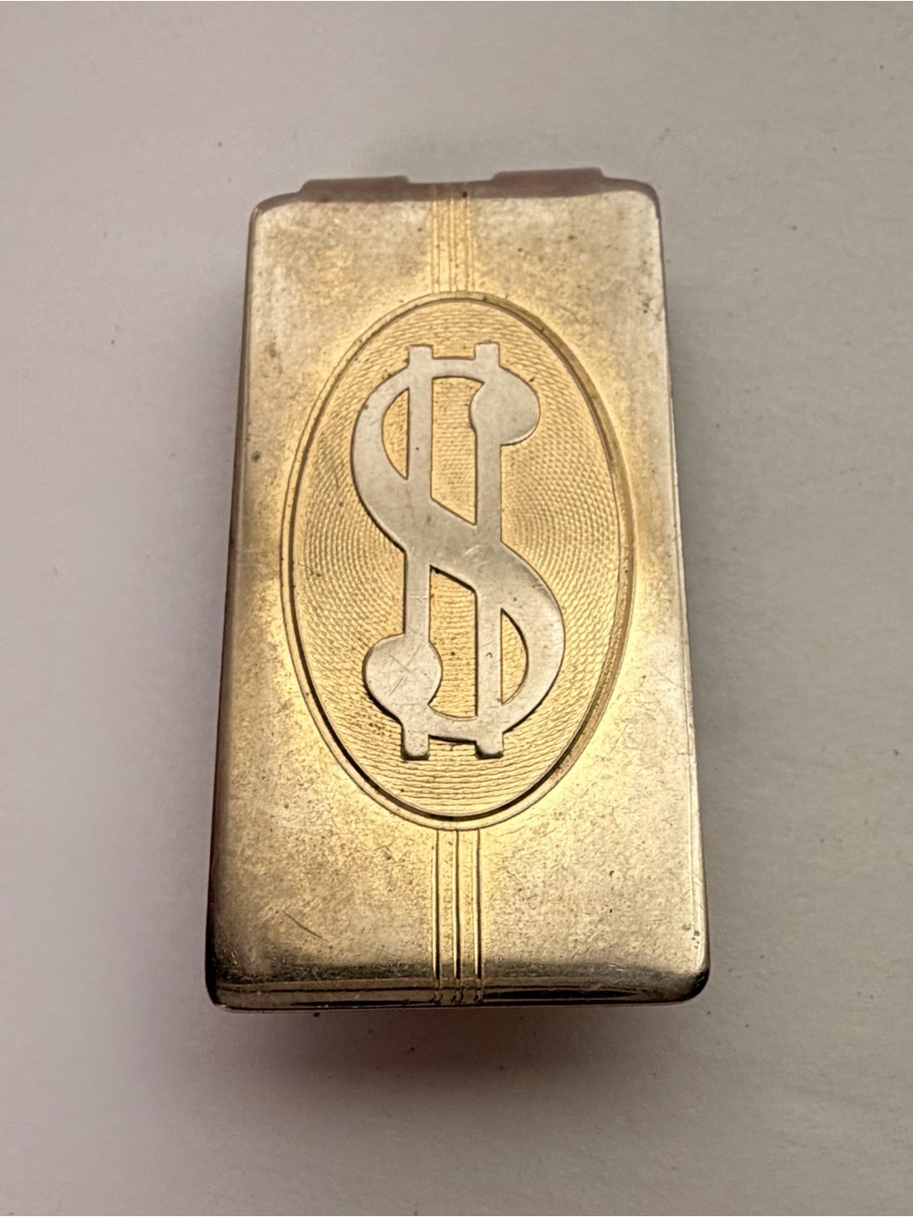 Vintage Gold Tone Money sign Motif money clip
